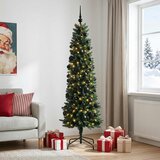  Umjetno usko božićno drvce s kuglicom 210 cm 300 LED lampica | shoptok.hr