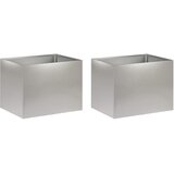  Vrtna saksija 2 kom. Srebrna 40 x 30 x 30 cm Nehrđajući čelik | shoptok.hr