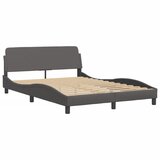  The Living Store Posteljni okvir z vzglavjem siv 140x190 cm umetno usnje - Posteljni Okvir, (21497695) | Shoptok.si