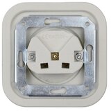  Elhard - Dvostruka keramička retro utičnica za kućnu upotrebu sa okvirom SCHUKO 230V bela | Eponuda.com