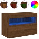  The Living Store Stenska TV omarica z LED lučkami rjavi hrast 60x30x40 cm - TV Stenska Omarica, (21499088) | Shoptok.si