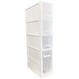Timeless Tools Omara za shranjevanje s 4 predali na izvlečenje z zakleljivimi kolesi - prostorsko varčen plastični organizator, (5000348762) Cene