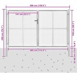  Vrtna vrata od pocinčanog čelika 306 x 200 cm srebrna | shoptok.hr