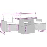  6-dijelni set vrtnih sofa s jastucima crni od poliratana | shoptok.hr