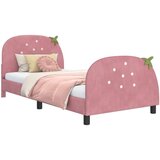  Otroški posteljni okvir z vznožjem Roza 80 x 200 cm Žamet, (5000104664) | Shoptok.si