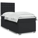 vidaXL Box spring postelja z vzmetnico črna 80x200 cm umetno usnje | Shoptok.si