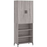 vidaXL Visoka komoda siva sonoma 69,5x34x180 cm inženirski les | Shoptok.si