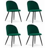  Set 4 stolice BELLO - zeleni baršun / crne noge | shoptok.hr