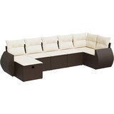 Maison Chic Seti vrtnega pohištva - Vrtna garnitura - Vrtni pohištvo set 7-delna z blazinami rjav poli ratan, (21803130) | Shoptok.si