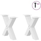  Noge za stolić u obliku slova X 2 kom bijele 60x(42-43) cm | shoptok.hr
