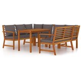  7-dijelni vrtni blagovaonski set s jastucima od bagremovog drva | shoptok.hr