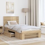  Krevetna konstrukcija s uzglavljem Sonoma hrast 90 x 200 cm | shoptok.hr