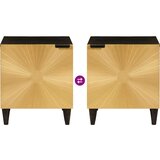 vidaXL Nočna omarica 2 pcs Črna in zlata 40 x 33.5 x 46 cm | Shoptok.si