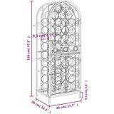  Stalak za vino za 41 bocu crni 45 x 36 x 120 cm kovano željezo | shoptok.hr
