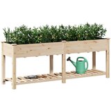  Vrtna saksija s policom Bež 203 x 53 x 76,5 cm Čvrsto drvo jele | shoptok.hr