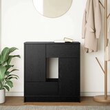  Komoda s predali in vrati, črna hrast, 70,5x34x74,5 cm | Shoptok.si