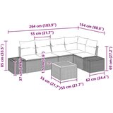 6-delni vrtni kavč set s blazinami bež poli ratan | Shoptok.si