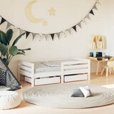 vidaXL otroški posteljni okvir s predali bel 70x140 cm trdna borovina | Shoptok.si