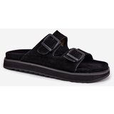 D.Franklin Women's Suede Slides With Buckles Black | Eponuda.ba