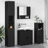 vidaXL Set namještaja za kupaonicu Zidne 4 pcs Crna 61 x 35 x 64 cm Cijene