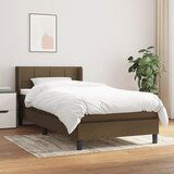 Maison Chic Box spring postelja - Vzmetna postelja z vzmetnico temno rjav 90x190 cm blago SL1096, (21909852) | Shoptok.si