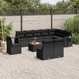 vidaXL 11-dijelni set vrtnih sofa od poliratana s jastucima crni | shoptok.hr