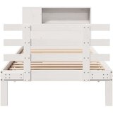vidaXL Knjižna postelja brez vzmetnice bela 100x200 cm trdna borovina | Shoptok.si