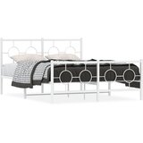  Metalni okvir kreveta uzglavlje i podnožje bijeli 140 x 190 cm | shoptok.hr