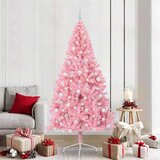vidaXL Umjetna preddekorirana božićna jelka Roza 210 cm PVC | Shoptok.si