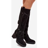 Boto Insulated Women's Heeled Boots With Stitching Black Alessara | ePonuda.com