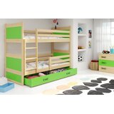 Rico drveni dječji krevet na kat s ladicom - bukva - zeleni - 200*90cm | shoptok.hr