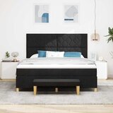  Krevet s opruga kutije s uzglavljem Crna 200 x 180 cm tkanina | shoptok.hr