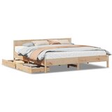 Maison Chic Posteljni okvir - Dvoposteljna postelja - Zakonska postelja brez vzmetnice 160x200 cm trdna borovina-J3312, (21765333) | Shoptok.si