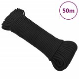 vidaXL Vrv za čoln popolnoma črna 4 mm 50 m polipropilen | Shoptok.si
