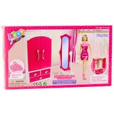  Set namještaja za lutke, ormar, vješalice s ogledalima, ružičasta | shoptok.hr
