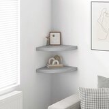  Kutne zidne police 2 kom siva boja betona 35 x 35 x 3,8 cm MDF | Eponuda.com