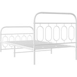  Metalni okvir kreveta uzglavlje i podnožje bijeli 100x190 cm | shoptok.hr