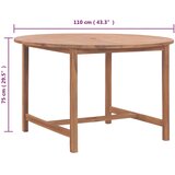  Vrtni blagovaonski stol Ø 110 x 75 cm od masivne tikovine | shoptok.hr