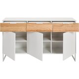 MID.YOU ŠIROKA KOMODA, bela, barve hrasta | Shoptok.si