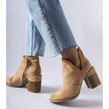 Gemre Beige ankle boots with a cut-out Marinella | Shoptok.si