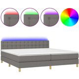  Box spring postelja z vzmetnico LED temno siva 200x200 cm blago, (20938113) | Shoptok.si