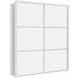 home24 omara z drsnimi vrati, bela, bela, visoki sijaj | Shoptok.si