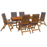  7-dijelni vrtni blagovaonski set Prirodna Čvrsto drvo akacije | shoptok.hr