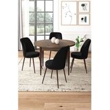 Hanah home Set Trpezarijski sto i 4 stolice, crna i smeđa | Eponuda.ba