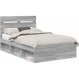  Krevetna konstrukcija s uzglavljem Siva Sonoma 120 x 190 cm | shoptok.hr