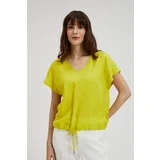 Moodo Women's blouse with waist tie - green