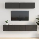 The Living Store Komplet TV omaric 5-delni črn inženirski les - Komplet TV Omaric, (21374746) Cene