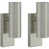 vidaXL vanjske zidne lampe 2 kom srebrni nehrđajući čelik IP44 | shoptok.hr