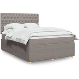 vidaXL Krevet s oprugama i madracem smeđesivi 140 x 190 cm od tkanine | shoptok.hr