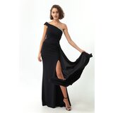 Lafaba Women's Black One-Shoulder Long Evening Dress with Stones. | shoptok.hr